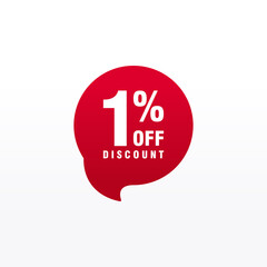 1 discount, Sales Vector badges for Labels, , Stickers, Banners, Tags, Web Stickers, New offer. Discount origami sign banner