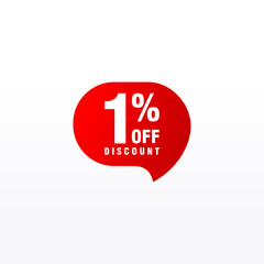 1 discount, Sales Vector badges for Labels, , Stickers, Banners, Tags, Web Stickers, New offer. Discount origami sign banner