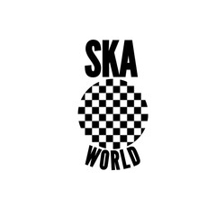 Ska world  logo with typical check pattern globe
