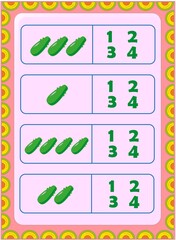 Preschool and toddler math with cucumber design