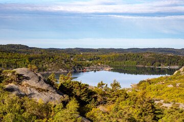 Swedish seascape with cliffs and trees