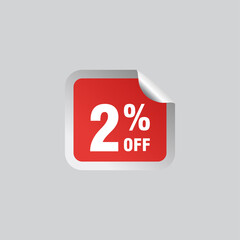 2 discount, Sales Vector badges for Labels, , Stickers, Banners, Tags, Web Stickers, New offer. Discount origami sign banner