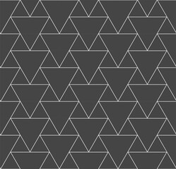 Seamless Retro Vector Poly Array Pattern. Continuous Simple Graphic Symmetrical Decor Texture. Repetitive Modern Triangle Pattern 