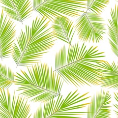 Seamless pattern with palm branch. Hawaiian shirt with palm leaf pattern. Vector