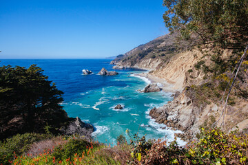 Big Sur Coastline View in California USA