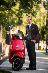 Young handsome man in elegant classic jacket