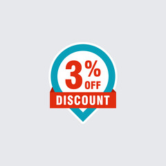 3 discount, Sales Vector badges for Labels, , Stickers, Banners, Tags, Web Stickers, New offer. Discount origami sign banner