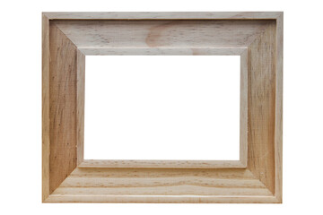 wooden picture frame isolated on white background