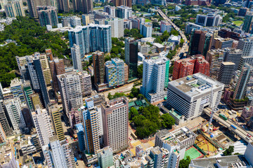 Aerial view of Hong Kong city