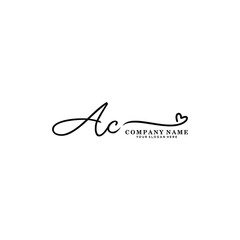 AC initials signature logo. Handwriting logo vector templates. Hand drawn Calligraphy lettering Vector illustration.