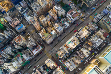 Top view of Hong Kong city