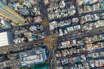 Aerial view of Hong Kong city
