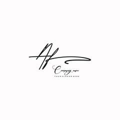 AF initials signature logo. Handwriting logo vector templates. Hand drawn Calligraphy lettering Vector illustration.