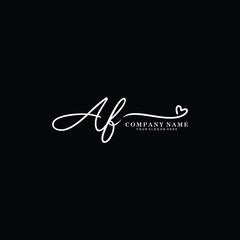AF initials signature logo. Handwriting logo vector templates. Hand drawn Calligraphy lettering Vector illustration.
