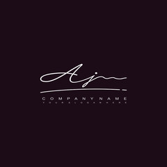AJ initials signature logo. Handwriting logo vector templates. Hand drawn Calligraphy lettering Vector illustration.
