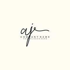 AJ initials signature logo. Handwriting logo vector templates. Hand drawn Calligraphy lettering Vector illustration.