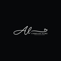 AL initials signature logo. Handwriting logo vector templates. Hand drawn Calligraphy lettering Vector illustration.