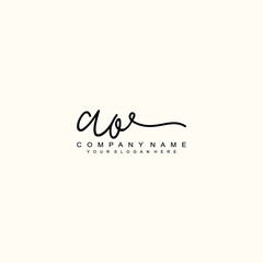 AO initials signature logo. Handwriting logo vector templates. Hand drawn Calligraphy lettering Vector illustration.
