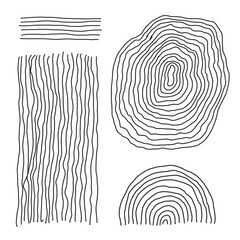 Set of hand drawn line art abstract graphic elements for decoration