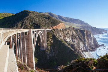 Bixby Bridge and Coastline at Big Sur USA