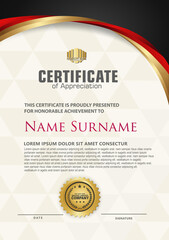 Elegant and futuristic certificate template with curved line shape ornament modern pattern,diploma.