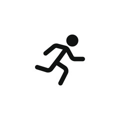 Fototapeta na wymiar Simple icon of a running man with outline style design