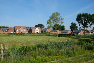 new housing estate set in parkland in Shropshire, UK