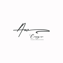 AW initials signature logo. Handwriting logo vector templates. Hand drawn Calligraphy lettering Vector illustration.