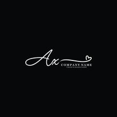 AX initials signature logo. Handwriting logo vector templates. Hand drawn Calligraphy lettering Vector illustration.