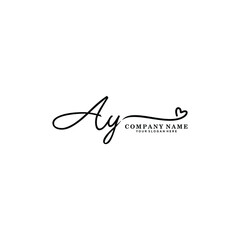 AY initials signature logo. Handwriting logo vector templates. Hand drawn Calligraphy lettering Vector illustration.