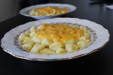 rich potato gnocchi with a special vegetable sauce