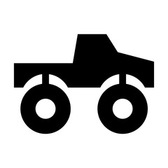 Stylized Simple Monster Truck Icon. Vector Image. © Kagan Kaya