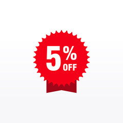 5 discount, Sales Vector badges for Labels, , Stickers, Banners, Tags, Web Stickers, New offer. Discount origami sign banner