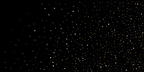 Gold Glitter Stars. Luxury Shiny Confetti.