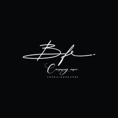 Fototapeta na wymiar BF initials signature logo. Handwriting logo vector templates. Hand drawn Calligraphy lettering Vector illustration.