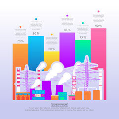 Bar Chart Graph Diagram Financial Analytics Statistical Factory Industrial Business Infographic