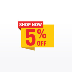 5 discount, Sales Vector badges for Labels, , Stickers, Banners, Tags, Web Stickers, New offer. Discount origami sign banner