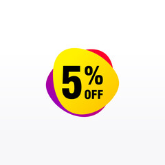 5 discount, Sales Vector badges for Labels, , Stickers, Banners, Tags, Web Stickers, New offer. Discount origami sign banner