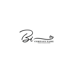 Fototapeta premium BI initials signature logo. Handwriting logo vector templates. Hand drawn Calligraphy lettering Vector illustration.