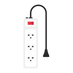 Three eye plug cartoon vector on pastel background.