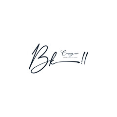 BK initials signature logo. Handwriting logo vector templates. Hand drawn Calligraphy lettering Vector illustration.