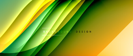 Fluid gradient waves with shadow lines and glowing light effect, modern flowing motion abstract background for cover, placards, poster, banner or flyer