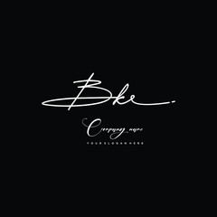 BK initials signature logo. Handwriting logo vector templates. Hand drawn Calligraphy lettering Vector illustration.
