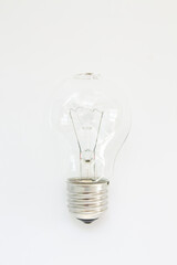 incandescent light bulb on a white background