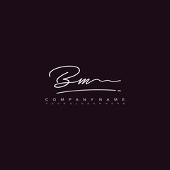 BM initials signature logo. Handwriting logo vector templates. Hand drawn Calligraphy lettering Vector illustration.