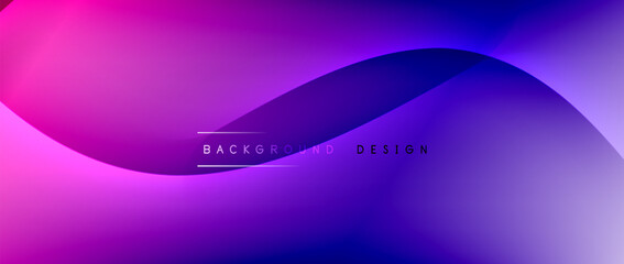 Fluid gradient waves with shadow lines and glowing light effect, modern flowing motion abstract background for cover, placards, poster, banner or flyer