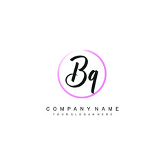 BQ initials signature logo. Handwriting logo vector templates. Hand drawn Calligraphy lettering Vector illustration.