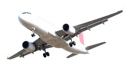 Fototapeta premium modern passenger plane on white background