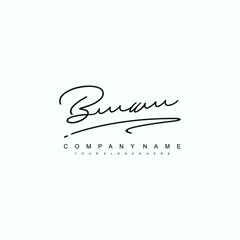BU initials signature logo. Handwriting logo vector templates. Hand drawn Calligraphy lettering Vector illustration.