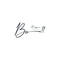 Obraz premium BU initials signature logo. Handwriting logo vector templates. Hand drawn Calligraphy lettering Vector illustration.